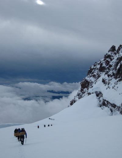 Crossing Ingraham Glacier, Mt Rainier